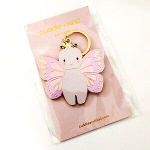 NEW Cuddle + Kind Bag Charm Cute Pink Butterfly Gold Kids Accessory Gift Clip-On